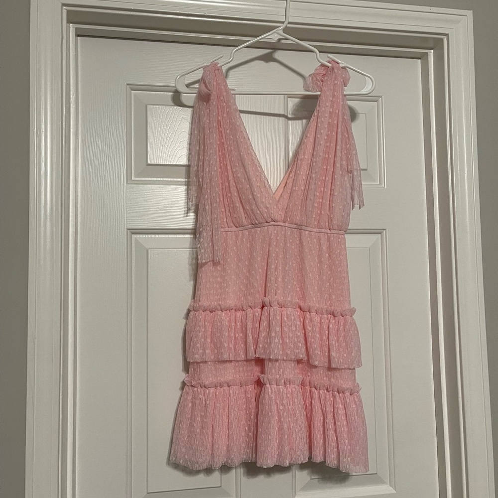Pink Ruffled Mini Dress